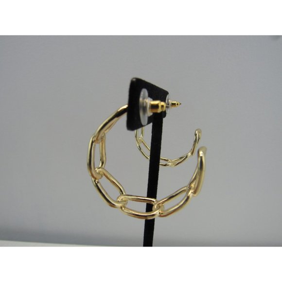 NWT EXPRESS CHAIN LINK OPEN HOOP EARRINGS - Picture 8 of 9